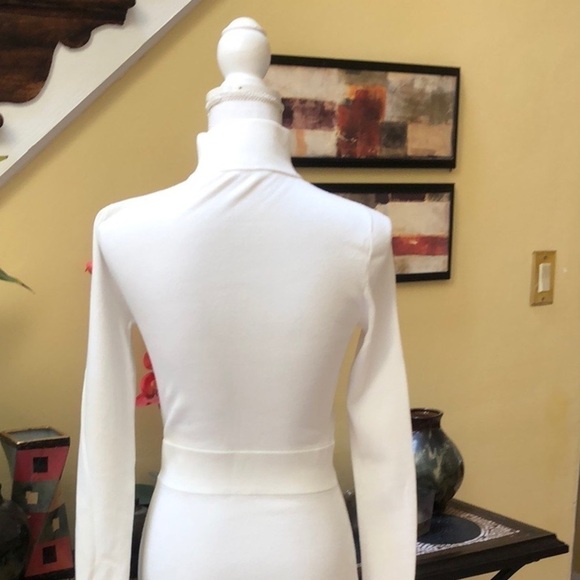 A.L.C. Choker White Form Flattering Long Sleeve MIDI Sheath Dress Size Small - Picture 11 of 13